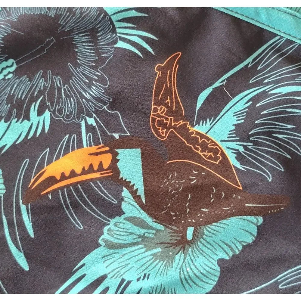 2/$15 Mens XL Drawstring Board Shorts Swim Trunks w/ Pockets & Lining Tropical